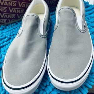 Vans Light Gray Slip Ons. Size 9 1/2 Women’s 8 Men’s